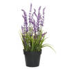 Lavendel kunstplant in pot - fuchsia paars - D15 x H30 cm - Kunstplanten