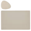 Placemats en onderzetters - set 6x - lederlook - creme - Placemats