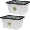 3x Stuks Opberg boxen/dozen - kunststof - 20 liter - 43 x 33 x 24 cm - Opbergbox