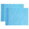 Santex Tafelloper op rol - 2x - polyester - turquoise blauw - 30 cm x 10 m - Feesttafelkleden