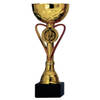 Trofee/prijs beker - goud - rood - hart - luxe beker - kunststof - 20 x 8 cm - sportprijs - Fopartikelen