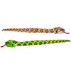 Keel Toys - Pluche knuffel dieren set van 2x slangen bruin en groen 100 cm - Knuffeldier