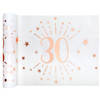 Santex Tafelloper op rol - 2x - 30 jaar - wit/rose goud - 30 x 500 cm - Feesttafelkleden