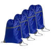 Sport gymtas/rugtas - 4x - blauw - 34 x 44 cm - polyester - met rijgkoord - Gymtasje - zwemtasje