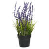 Lavendel kunstplant in pot - violet paars - D15 x H30 cm - Kunstplanten