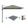 Platinum Voyager zweefparasol T2 2,7x2,7 m. - Taupe met voet en hoes