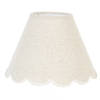 HAES DECO - Lampenkap - Natural Cosy - wit katoen rond - formaat Ø 22x16 cm, voor Fitting E27 - Tafellamp, Hanglamp