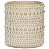 Countryfield Luxe theelichthouder - Aurora - creme wit/goud - D7 x H8 cm - Waxinelichtjeshouders