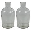 Countryfield vaas - 2x stuks - helder glas - fles - D14 x H27 cm - Vazen