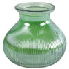 Decostar Bloemenvaas - groen/transparant glas - H12 x D15 cm - Vazen