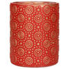 Countryfield Luxe theelichthouder - Fantasy - rood/goud - D10 x H12 cm - Waxinelichtjeshouders