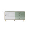 Adelaide dressoir 1 deur, 3 laden wit,groen.