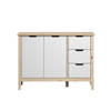 Latera dressoir 3 laden, 2 deuren wit.