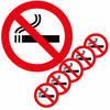 Set van 10x stuks sticker verboden te roken 10.5 cm vierkant - Feeststickers