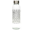 5Five Glazen waterfles/drinkfles/sportfles - helder transparant - met RVS dop - 500 ml - Drinkflessen