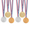 3x stuks medailles met lint - 2x - goud zilver brons - 6 cm - Fopartikelen