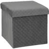 Atmosphera Poef/hocker/voetenbankje - opbergbox - fluweel donkergrijs - PO/MDF - 31 x 31 x 31 cm - Poefs