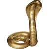 Atmosphera Home decoratie dier/slangen beeldje Cobra - goud kleurig - 36 x 25 cm - Beeldjes