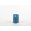 Rustic Wax Candle Moving Flame 7,5X10Cm Denim 3Xaaa