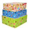 Setje van 6x rollen Sinterklaas inpakpapier/cadeaupapier 2,5 x 0,7 meter 3 soorten prints - Cadeaupapier