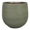 Ter Steege Plantenpot - donkergroen - stripes - keramiek - D36xH32 cm - Plantenpotten