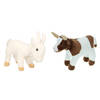 Pluche knuffel boerderijdieren set Koe en Geit van 22 cm - Knuffel boederijdieren