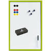 Whitebord met marker/wisser/magneten - 40 x 60 cm - groen - Whiteboards