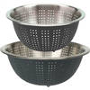 RVS keuken vergiet/zeef - set met 2 formaten- antraciet - Diameter 24 en 27 cm - Vergieten