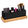 Kast/make-up organizer - zwart - 29 x 11 x 11 cm - bamboe hout - Make-up dozen