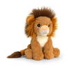 Keel Toys Pluche knuffel dier leeuw - bruin - 18 cm - Knuffelbeesten leeuwen - Knuffeldier