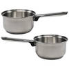 Svenska Living Steelpan/sauspan - 2x - RVS - D16 cm - 1L -A Alle warmtebronnen - Steelpannen