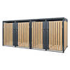 Vuilnisbak voor 4 bakken 240L 264x80x116,3 cm antraciet/houtlook staal ML-Design