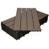WPC-terras tegels 60 x 30 cm 6er set, 1m², donkerbruine houtlook