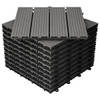 ECD Germany WPC Terras Tegels 30x30 cm 55er Spar Set für 5m² Antraciet in hout optiek voor tuinbalkonvloeren