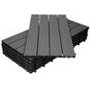 ECD Germany WPC-terras tegels 60x30 cm 18er Spar Set für 3m² antraciet in houtlook voor tuinbalkonvloeren
