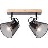 Brilliant 40113/76 - 2 Spots Plafondlamp Metaal/Hout