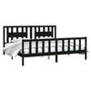 vidaXL Bedframe met hoofdbord massief grenenhout zwart 180x200 cm