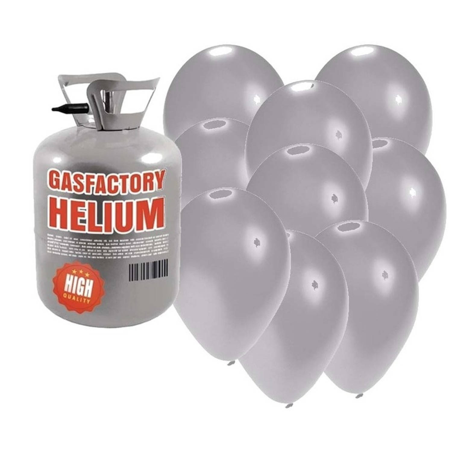 Bengelen lokaal Evolueren Helium tank met 50 zilveren ballonnen - Heliumtank | Blokker
