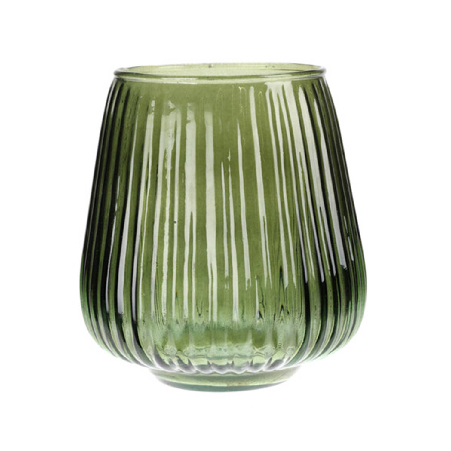 Excellent Houseware glazen vaas-bloemen vazen groen 18 x 19 cm Vazen