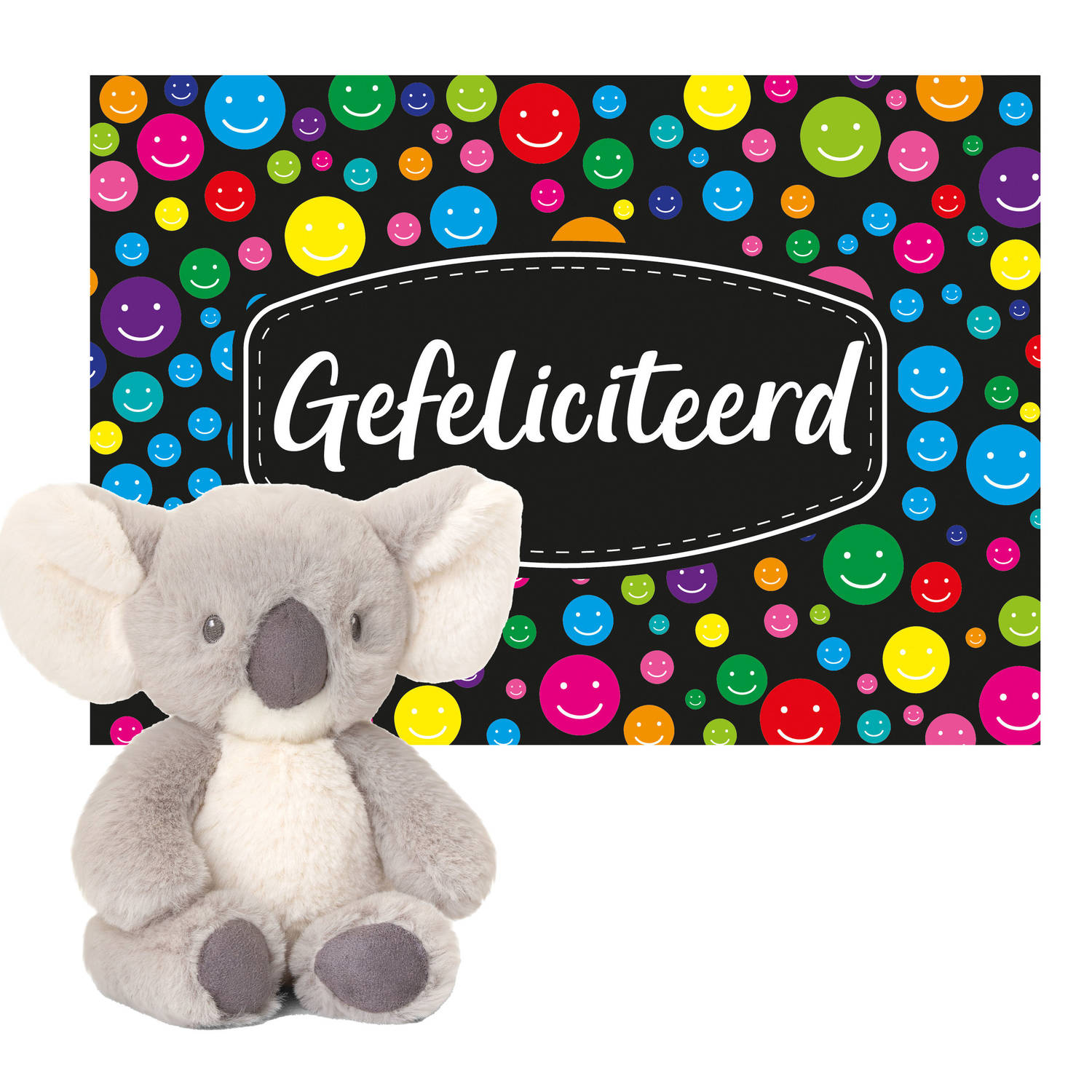 Keel toys Cadeaukaart Gefeliciteerd met knuffeldier koala 14 cm Knuffeldier