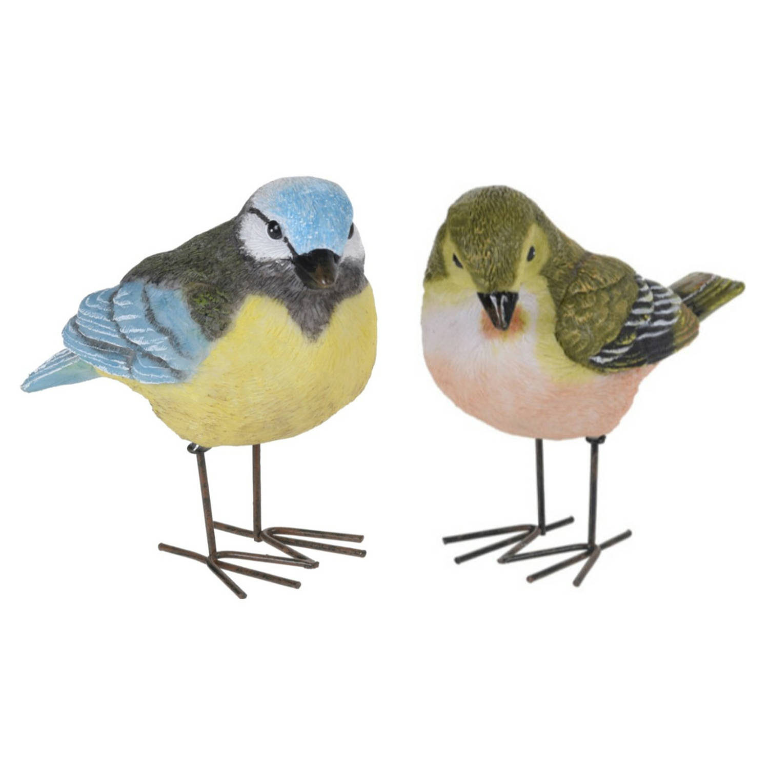 kunstmest Verzoekschrift Rechtsaf Tuinbeeldjes decoratie vogeltjes - 2x stuks - metaal - 10 cm -  binnen/buiten - Tuinbeelden | Blokker