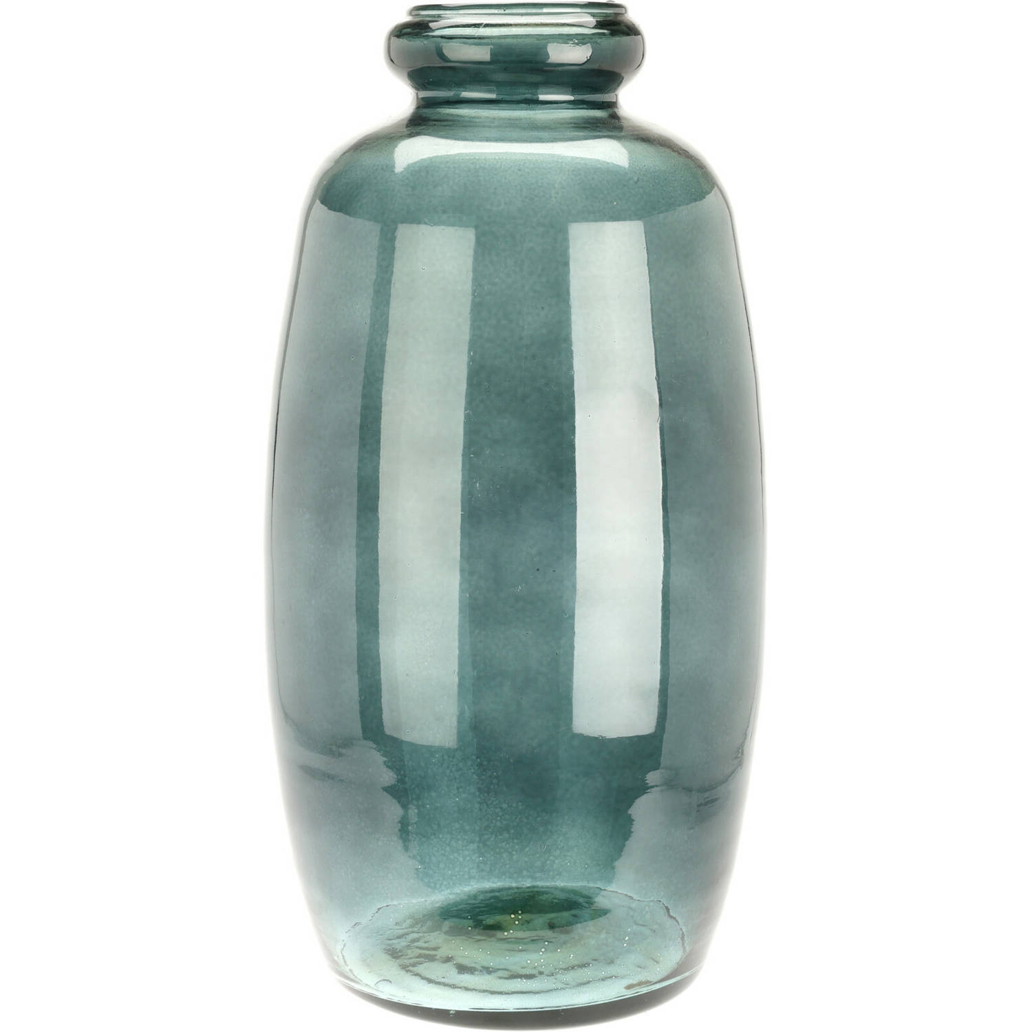 H&S Collection Bloemenvaas Treviso - glas - emerald transparant - D18 x H36 cm