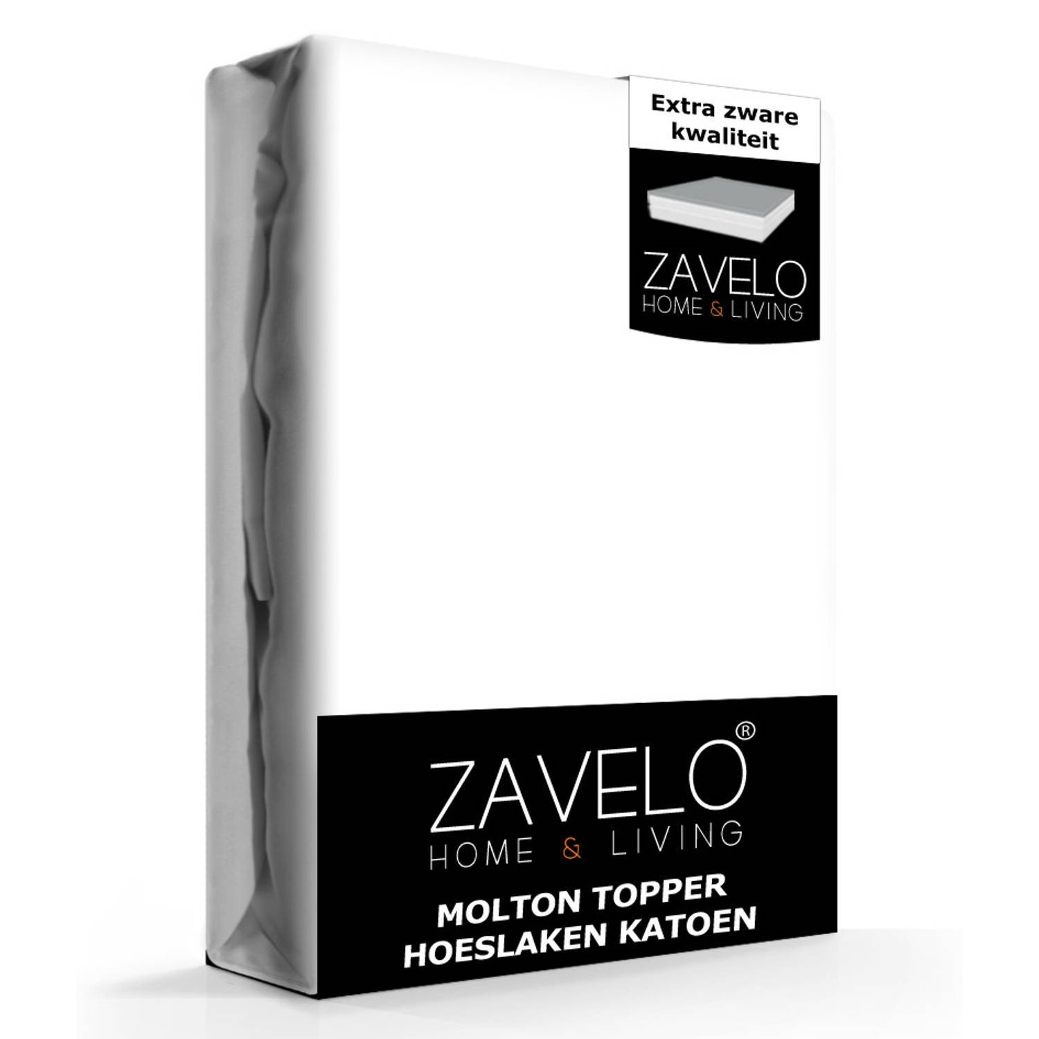 Zavelo Molton Topper Hoeslaken (100% Katoen)-1-persoons (90x210 cm)