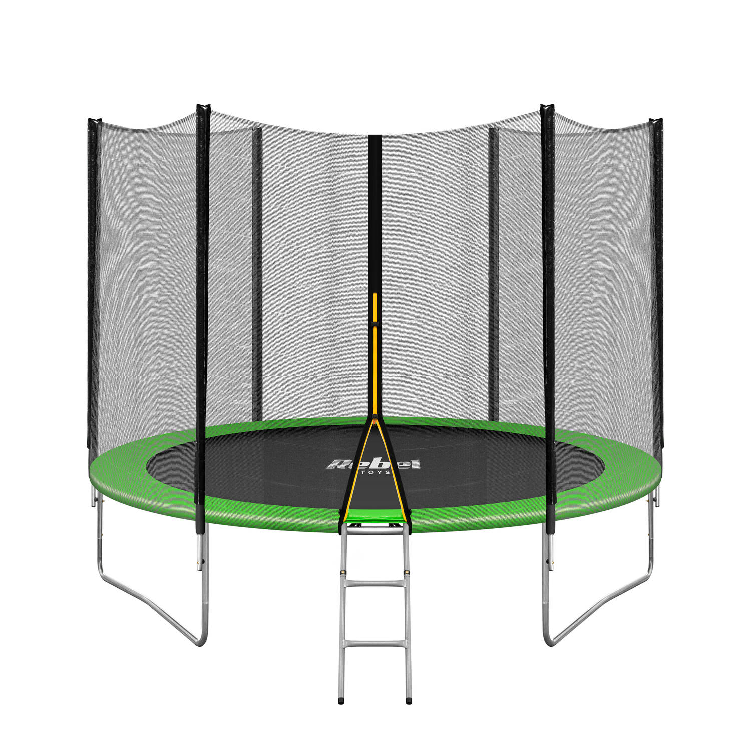 Rebel Jump ZAB0300 - trampoline 312 cm inclusief uitwendig veiligheidsnet en ladder tot 120kg groen