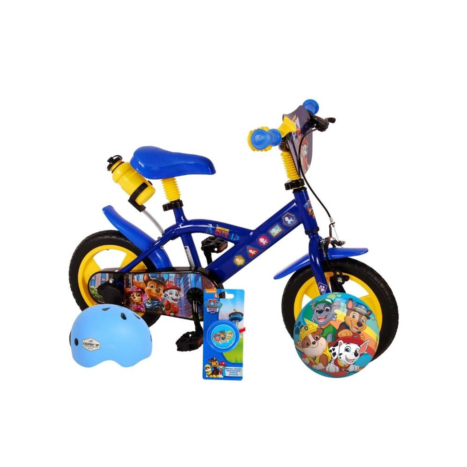 Volare Kinderfiets Paw Patrol The Movie - 12 inch - Blauw - Doortrapper - Inclusief fietshelm & accessoires