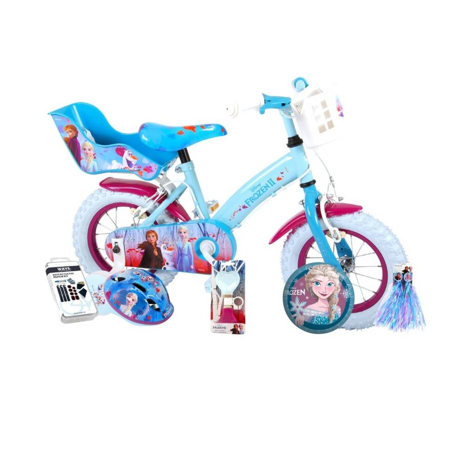 ik ga akkoord met pil Coördineren Volare Kinderfiets Disney Frozen 2 - 12 inch - Twee handremmen - Inclusief  fietshelm & accessoires | Blokker