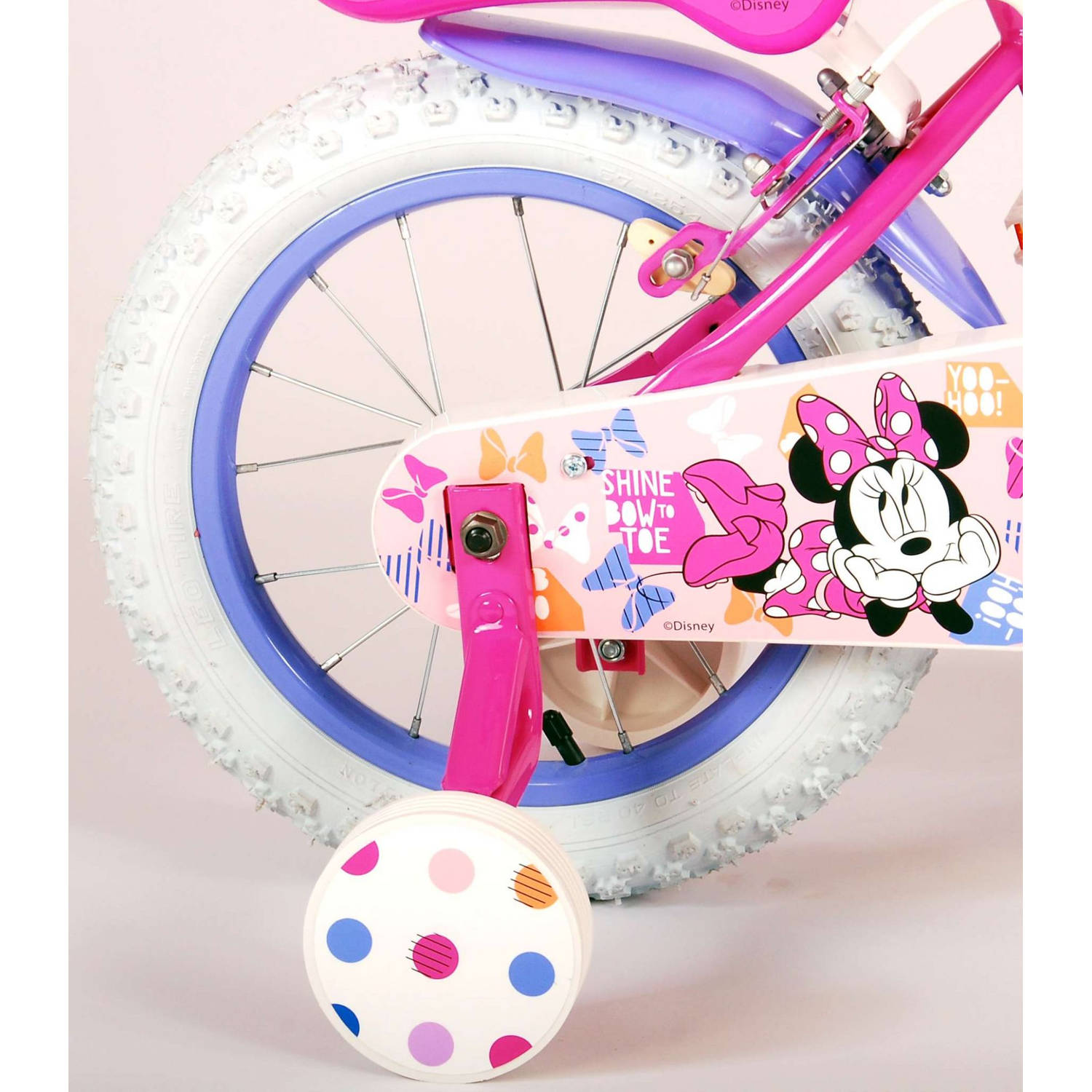 vastleggen Derbevilletest Catena Volare Kinderfiets Minnie Mouse - 14 inch - Roze - Twee handremmen -  Inclusief fietshelm en accessoires | Blokker