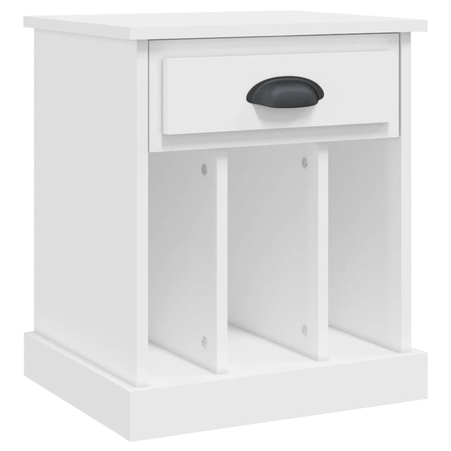 The Living Store Nachtkastje 43x36x50 cm wit - Kast