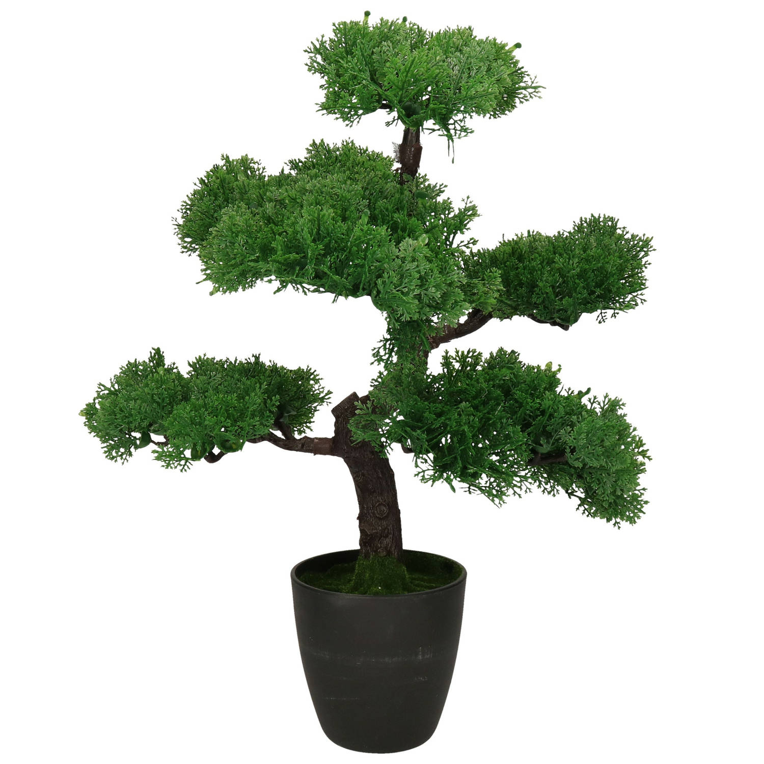 Kunstplant bonsai boompje in pot Japans decoratie 50 cm Type Tokio moss Kunstplanten