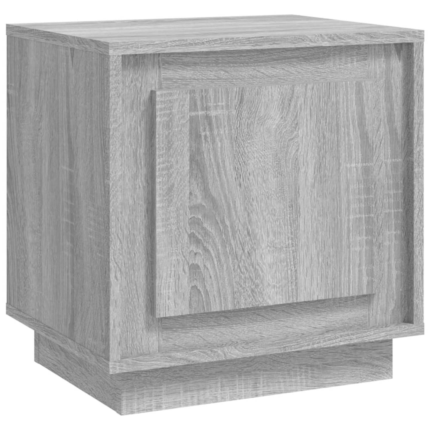 vidaXL Nachtkastje 44x35x45 cm bewerkt hout grijs sonoma eikenkleurig